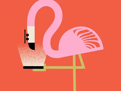 Flamingo after effects animals animation character character design children design gif illustration illustrator loop motion poster red