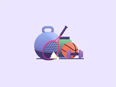 Category Icons: Fitness app badminton basket ball colourfull fitness gradients graphic design iconography icons illustration india sports ui vector web weights