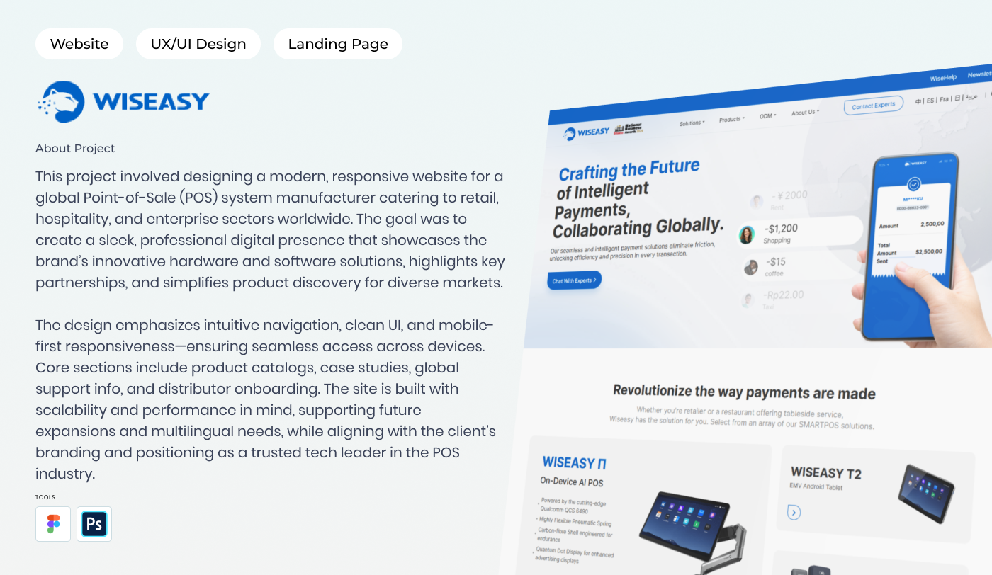 WISEEASY Website Redesign landing page ui website