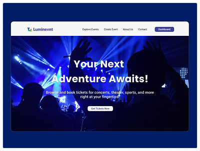 Ticketing Website design homepage interface landing page ticketing website ui web website
