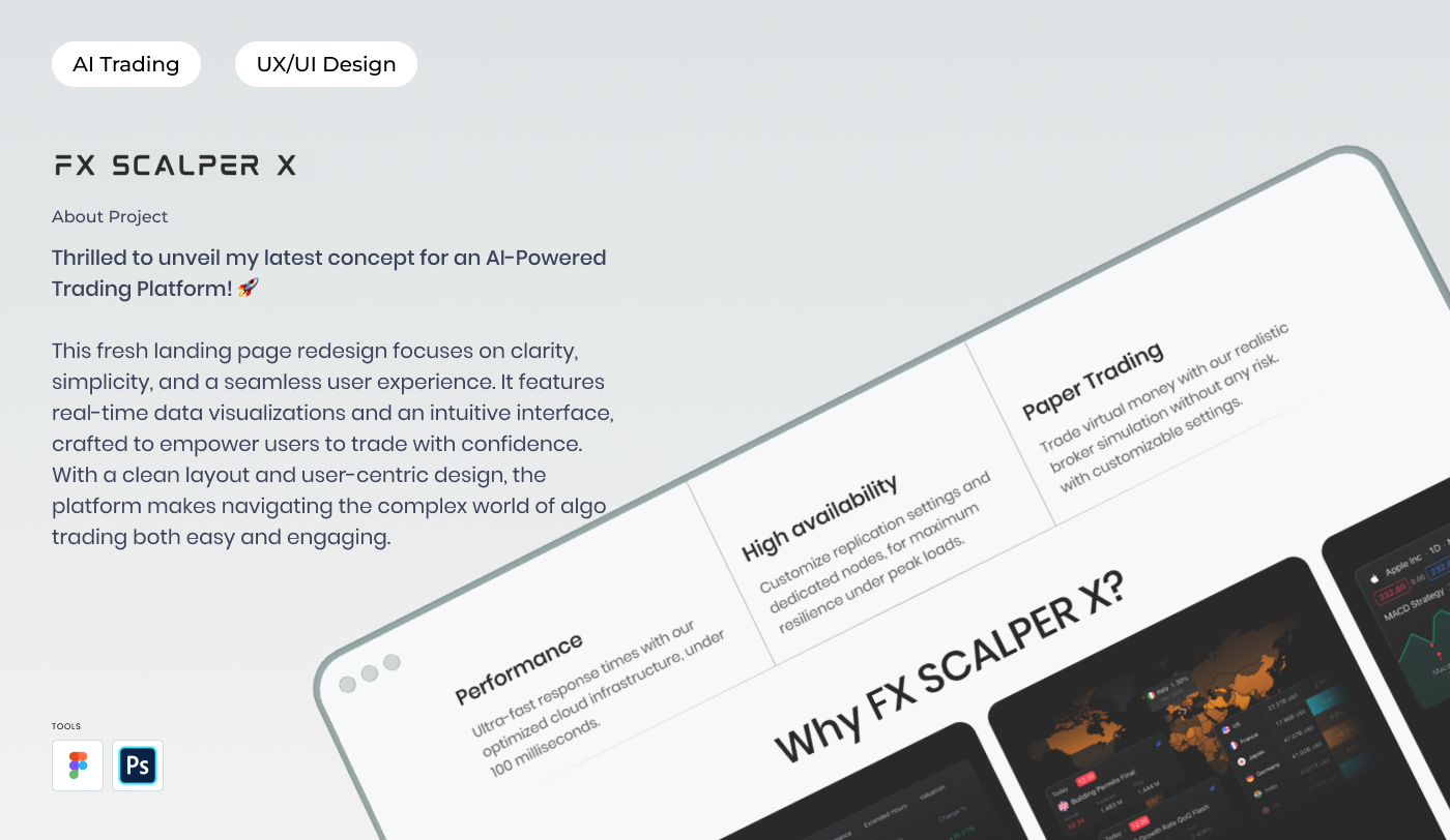 AI Algo Trading Landing Page landing page ui website wordpress