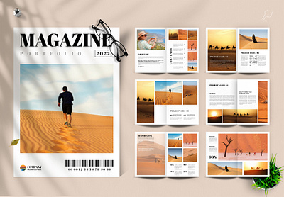 Modern Travel Magazine Portfolio Layout tourism editorial