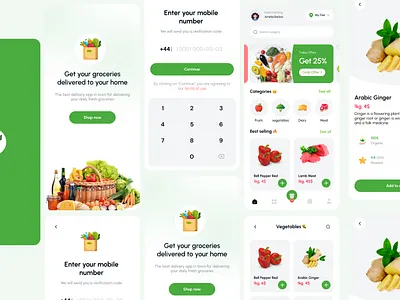 Grocery App App UI Design figma design food delivery ui grocery app grocery cart design grocery delivery app mobile app design mobile ux online grocery supermarket app user interface