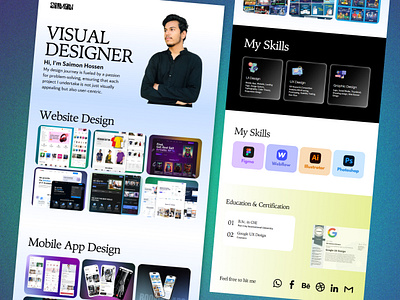 Designer Portfolio Website figma portfolio website ui ui design uiux design user experience user experience design user interface design website website design