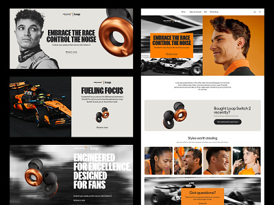 McLaren x Loop Earplugs banner campaign collab composition design digital f1 graphic graphic design layout motorsport poster racing typography web web design