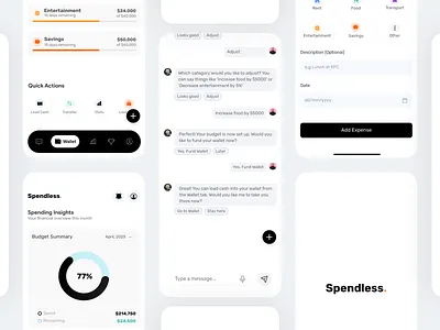 Spendless AI Budgeting App app design typography ui ux
