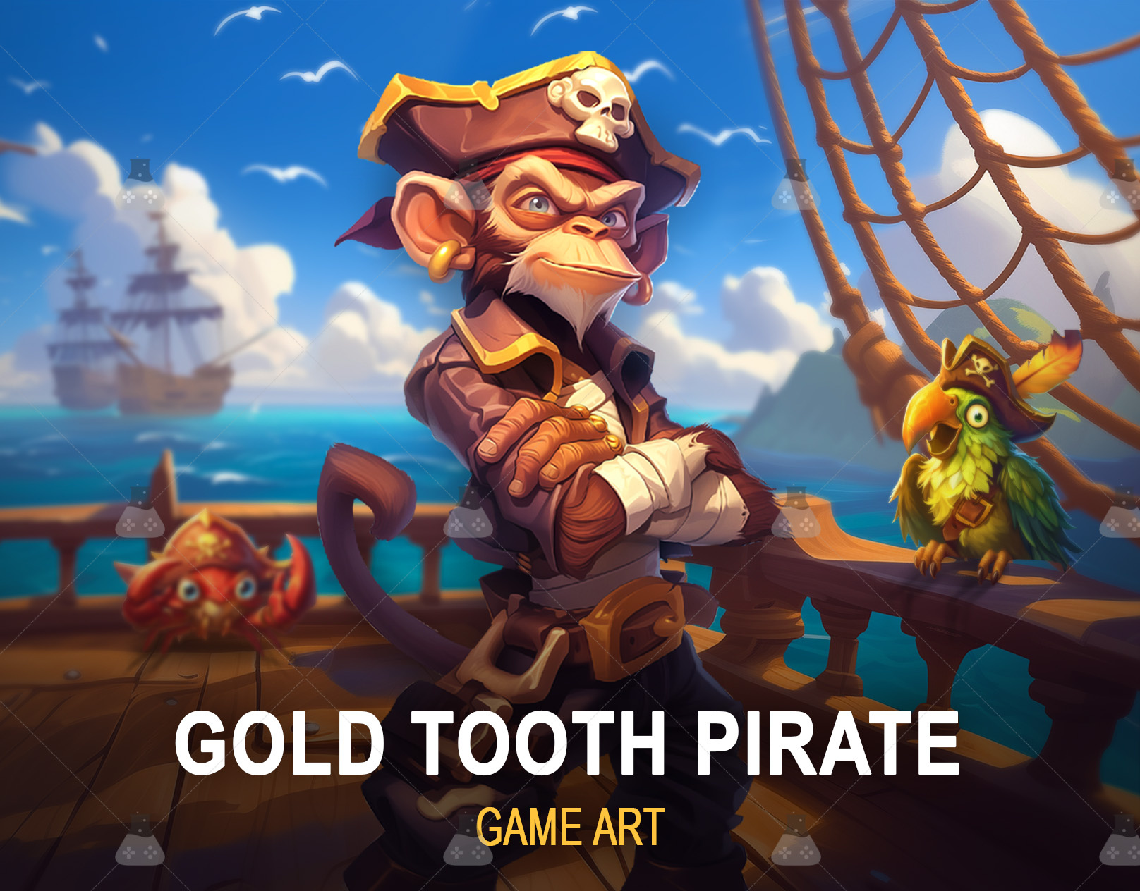 Gold Tooth Pirate Slot Game - Art, UI & Icons by Gamix Labs 2d artwork game characters game development gameartpotfolio gamix labs slot slot art services