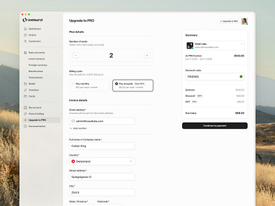 Billing user flow — Untitled UI billing checkout form onboarding product design settings ui design user interface