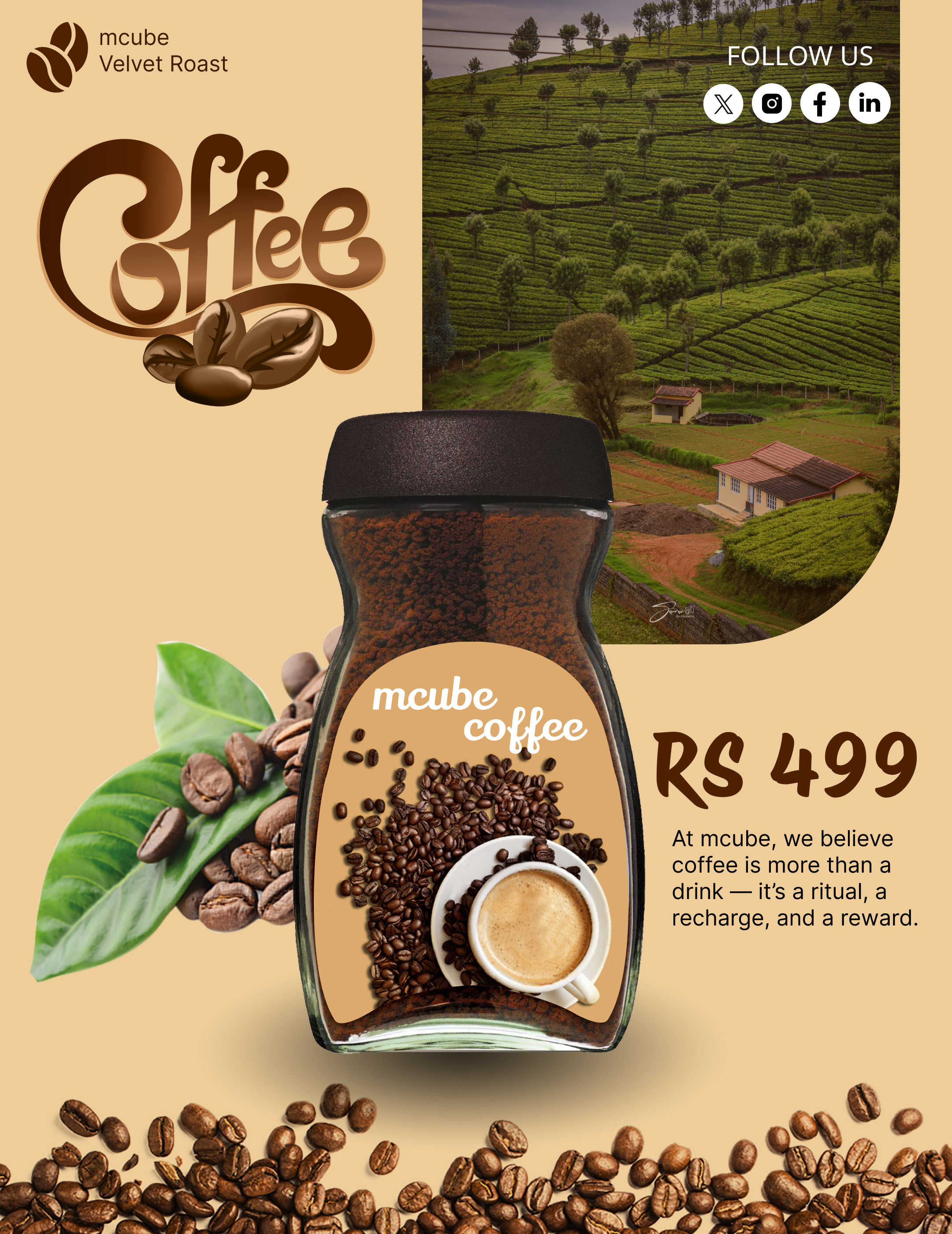 Velvet Roast Poster Design - Figma Template 3d animation branding coffee branding poster design figma graphic design illustration logo motion graphics ui website