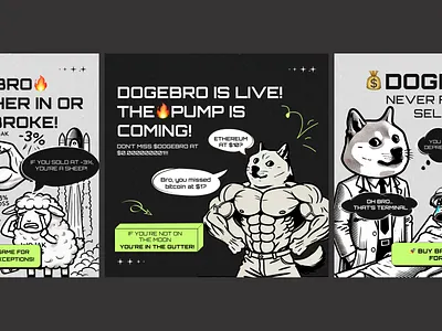 Banner for crypto meme token Docebro ad banner brand branding crypto cryptocurrency illustration instagram marketing meme pepe post promotion solana token trend twitter