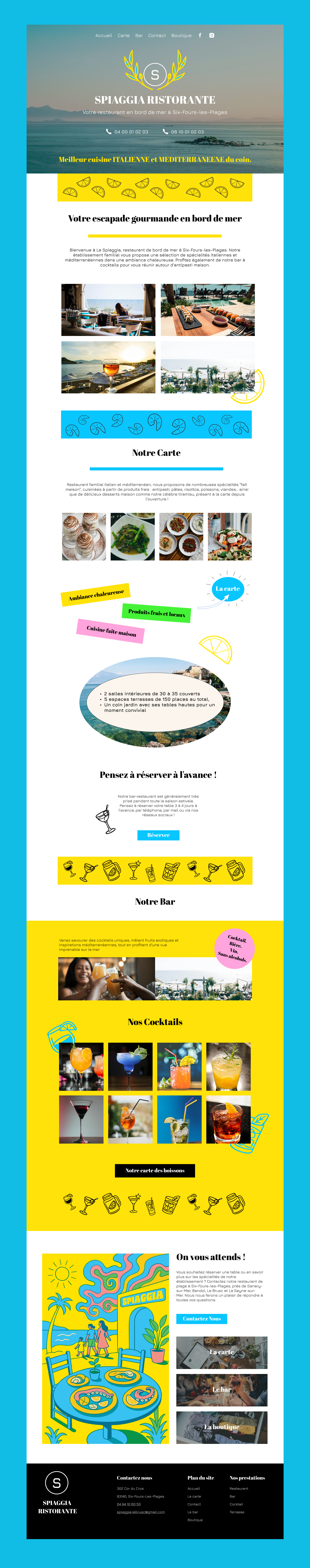 🌊 Spiaggia Ristorante - Mediterranean Escape in UI Form colorful figma graphic design illustration modern modernui restaurant restaurantui ui ux vibrant