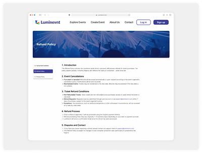 Refund Policy Page design interface landing page policy product design refund ui web website