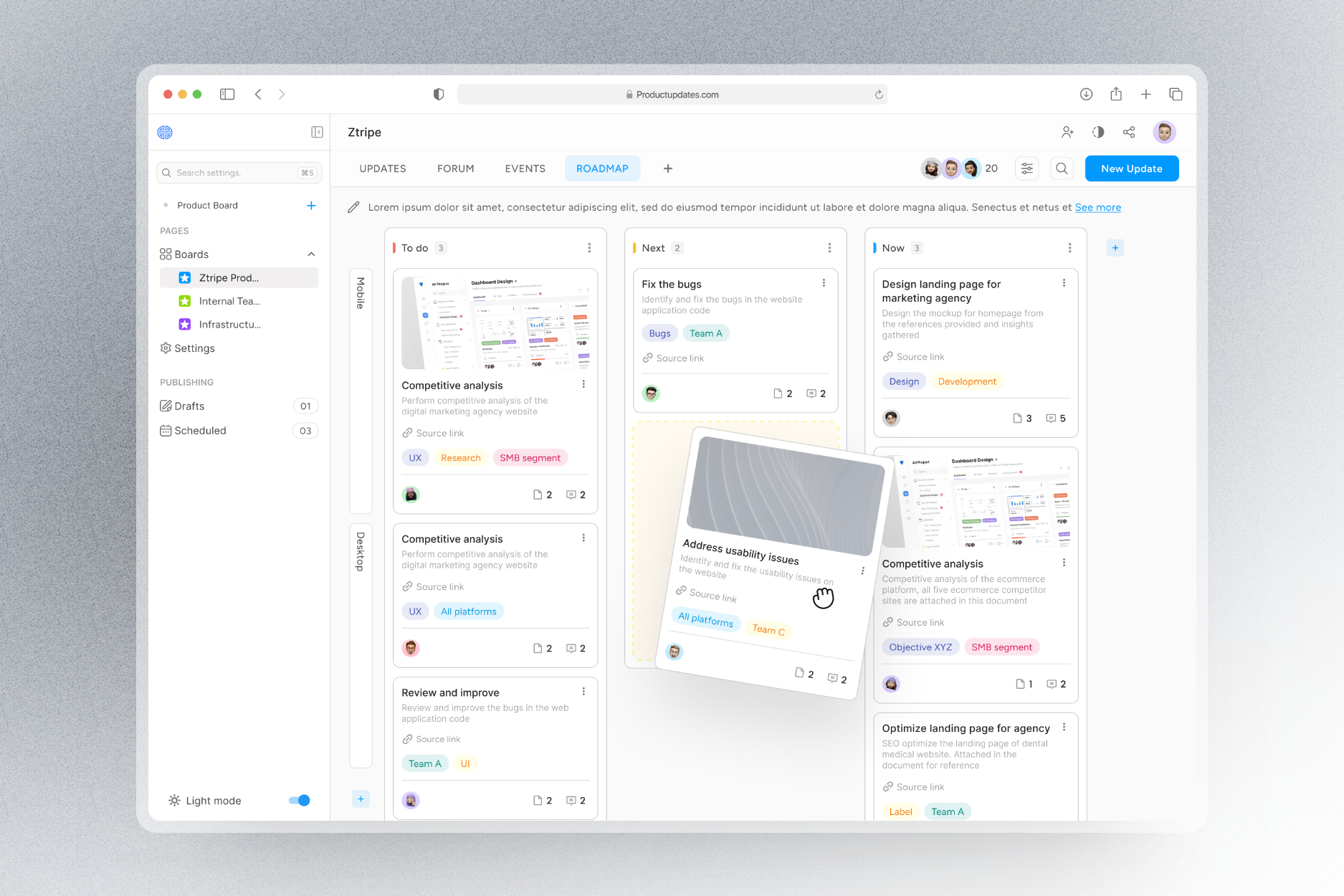 Roadmap / Tasks Management UIUX Design business dashboard product manager project managers roadmap saas task management web app web design