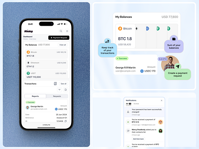 Crypto Payment | Fintech | SaaS UI Card balance clickable mockup crypto payments crypto wallet dashboard payment payment request product design saas ui ui ux ux web