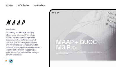 Shopify Ecommerce Store for Cycling Apparel Brand design ecommerce figma landing page ui