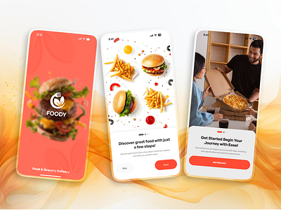Food Delivery App - Onboarding Screen app design cooking app food food app food delivery app food delivery app exploration food delivery app ui food delivery mobile app food mobile app food ordering app food recipes mobile app grocery delivery app ios mobile app for vegetarians live cooking app online food order app restaurant app ui ui design