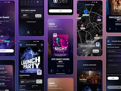 Vibrant Event Discovery & Ticketing Mobile App UI creative mobile app design event app ui graphic design interactive map ui login page design for mobile app mobile app dashboard ui design mobile app design mobile app landing page mobile app ui design templates mobile experience nightlife app reloadux ticketing app ui ux desig user engagement