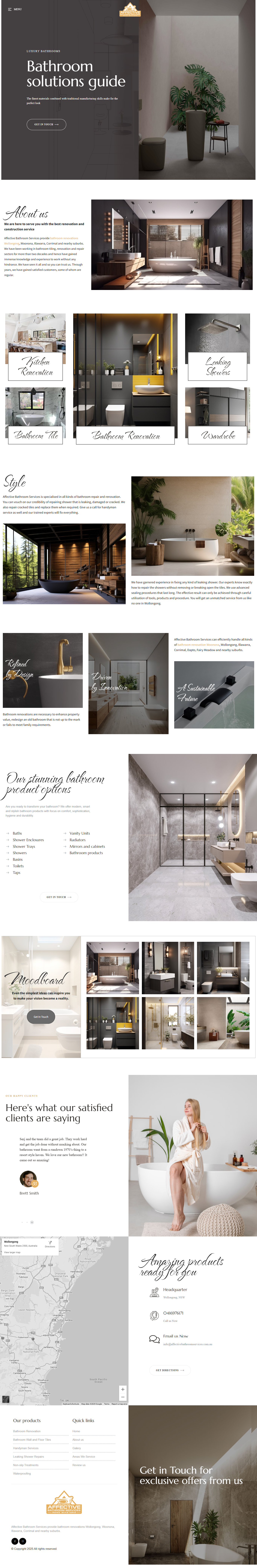 Bathroom Solutions Guide design figma landing page ui