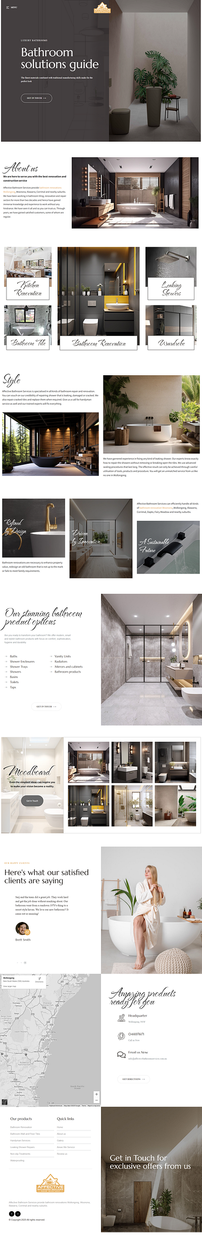 Bathroom Solutions Guide design figma landing page ui