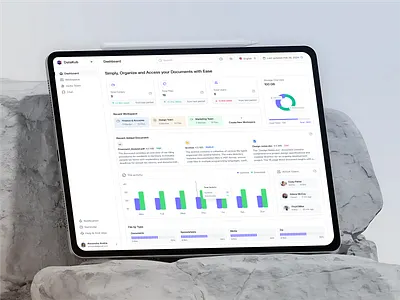 Document Management Dashboard UI adminpanel ai chat screen analyticsui branding cleanui dashboardui data stor documentmanagement documentui file activity chart metrics design minimal and morden dashboard minimaldashboard modernwebui saasdesign teamworkspace ui webappui workspa workspacedesign