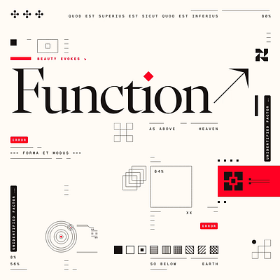 Beauty Evokes Function black bold design experiment experimental experiments geometrical geometry graphicdesign illustration red shape shapes type typography