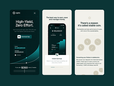 Agro website mobile app desktop finance landing page minimal mobile savings ui ux web webdesign website