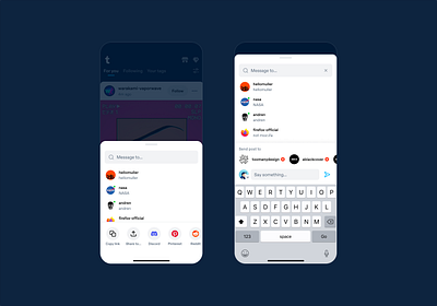 Share Sheet app message mobile share ui