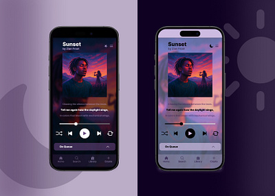 Daily UI Challenge - Day 9 - Music Player challenge dailyui dark design figma light music musicplayer ui ux