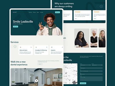 The Modern Dentist Landing Page clean concept dental dentist figma graphic design healthcare hero section landing page local business minimal modern practice project team section toronto ui ui design ux web web design