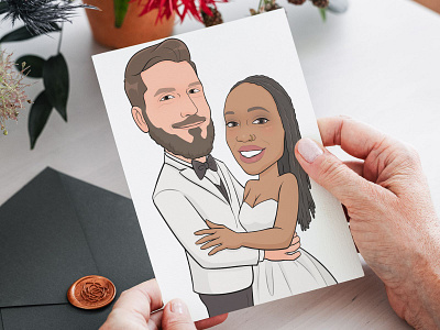 Wedding Cartoon Portrait Illustration | Custom Couple Cartoon cartoon cartoon portrait cartoonbrideandgroom characterdesign coupleillustration couplesketch cutecoupleart design dribbbleart illustration logo loveinart personalizeddrawing weddingcarddesign weddingcartoon weddingkeepsake