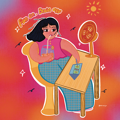 Summer Mood: Activated 🧠🔌 animation art cute design illustrasi illustration illustrationart illustrationcute life mascot ootd photography vector work