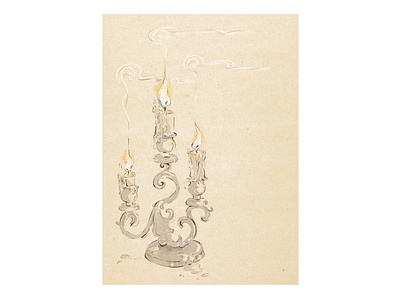 Candle 2d art design illustration