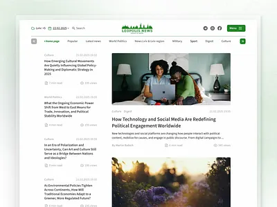 News Website Redesign for Leopolis.News dashboard figma localnews newswebsite redesign styleguide uiux usability uxdesign uxresearch webdesign wordpress