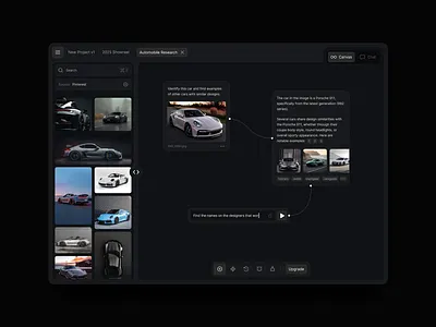 AI Image Research ai canvas dark darkmode graphic design minimalist modern product saas software ui ux
