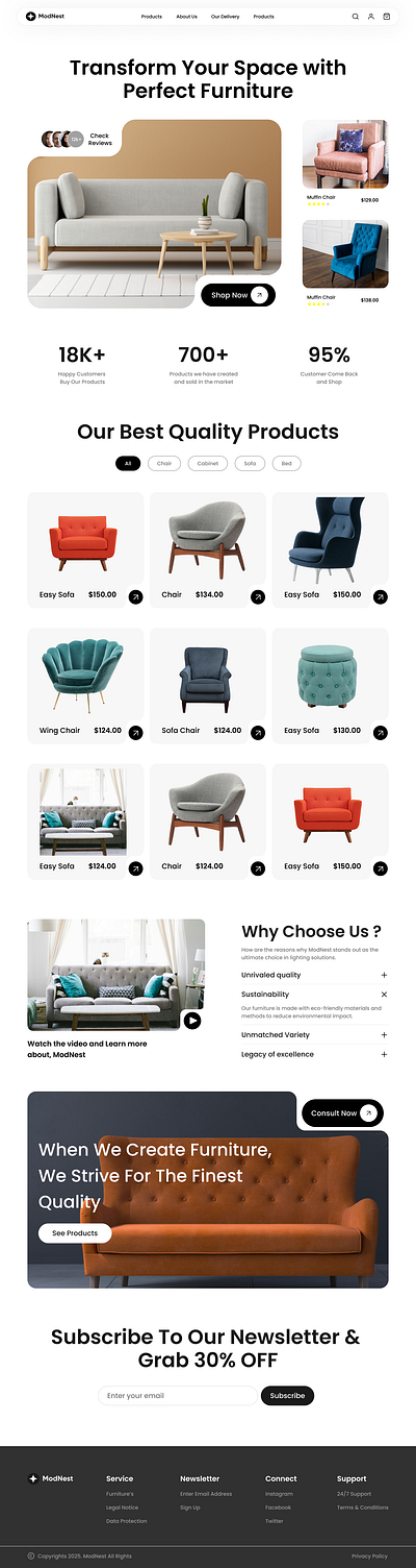 Furniture E-commerce Web Design ui