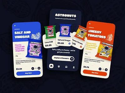 Product Shop UI - Astronuts 3d app design app ui app uiux app ux design mobile mobile app mobile ui mobile ux motion graphics packaging product product design ui ui design uiux uiux design ux ux design