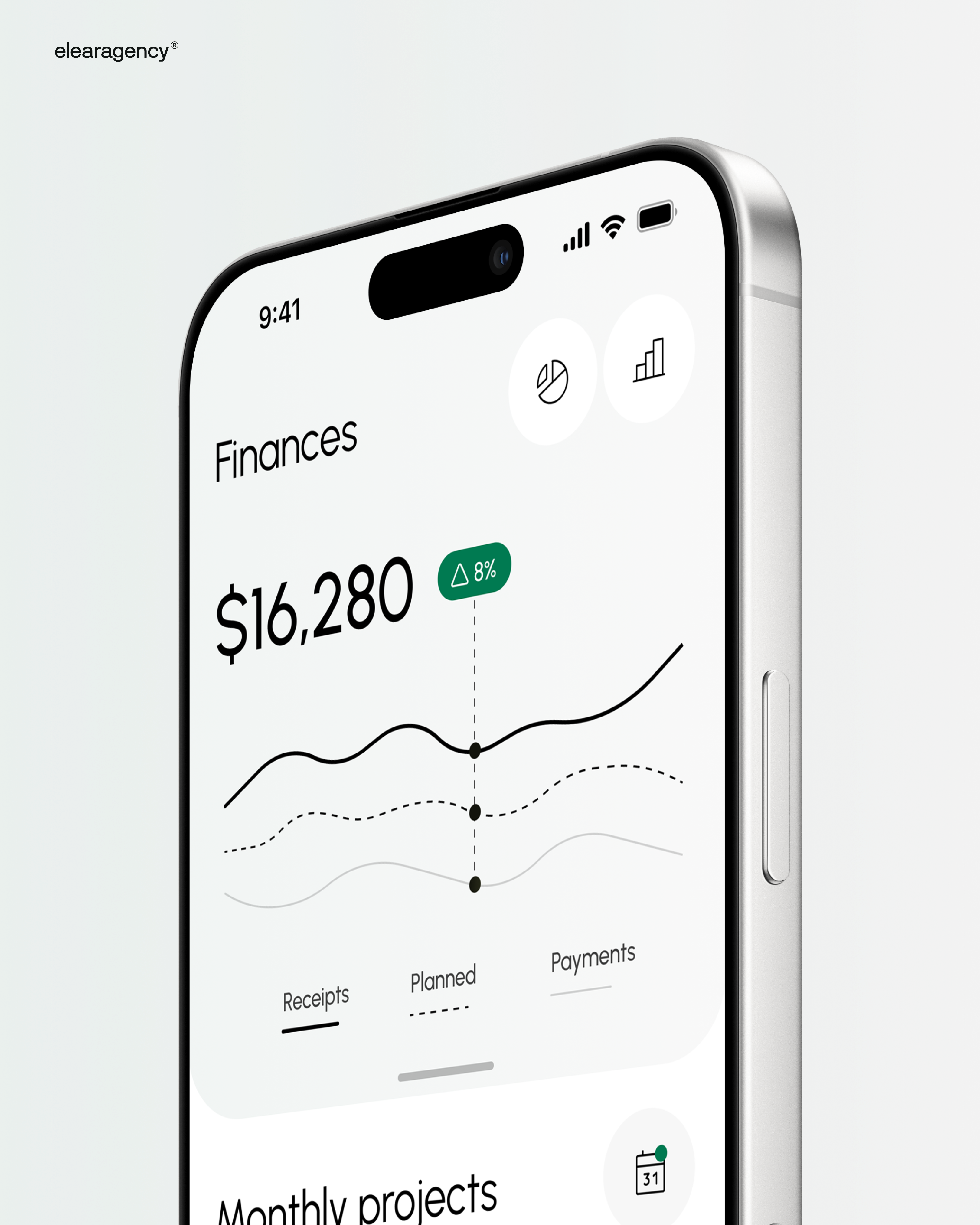 UX/UI Design - AI Project Management App ai animation b2b crm design finance finances fintech graph green management metrics mobile plan product project projects saas ui ux