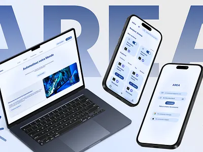 AREA IFTTT website & application, automatisation, blue tones app application area auto automatisation blue branding dark dark mode design graphic design ifttt light mode logo mobile night night mode robot ui ux
