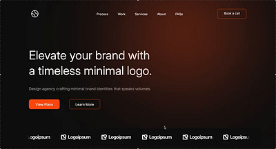 Landing Page Design – Animated, Dark Theme, Framer + React animation branding dark dark ui developement landing page logo neon orange ui web design