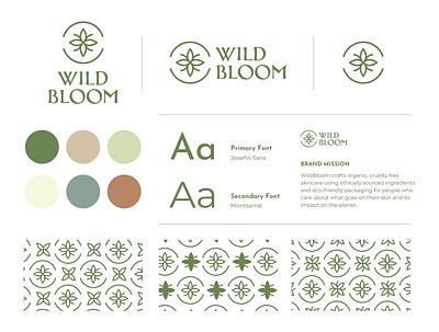 WildBloom Brand Identity design - Organic Skincare Branding eco friendly branding freelance logo designer graphic design logo design logo designer minimal branding minimal logo design organic branding organic skincare skincare branding skincare design skincare logo visual identity design