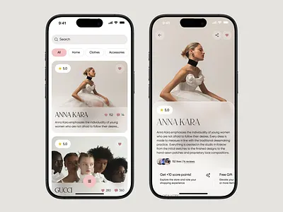 Brand Portfolio App ai app ecommerce app fashion influencer item list marketplace mobile app mobile design sell shopify store ui ux webflow
