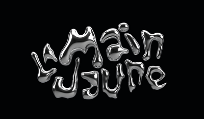La main jaune / logo proposal 3d handtype identity logo metal