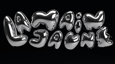 La main jaune / proposal 3d branding handtype logo metal