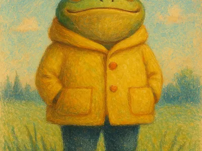 Frog in a Yellow Raincoat