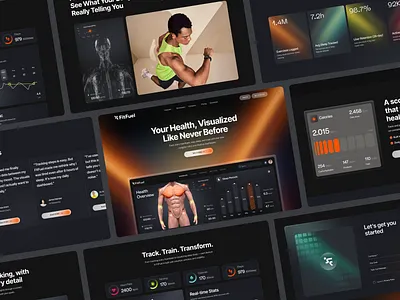 Fitness Landing Page Design ai app best landing page design dark dashboard design fitness fitness website gym health landing page minimalis personal trainer saas saas dashboard saas landing saas landing page saas web ui saas website ui
