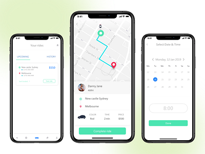 Ride Sharing Mobile App UIUX Design app app concept app design carpoolappdesign design dribbbledesign dribbbleshots ondemandapp ridesharingapp sharemyride sustainabletravel transportationapp ui ux