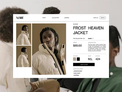 NOIRE - Fashion E-Commerce Website clothes clothing clothing brand design e commerce ecommerce fashion fashion brand luxury minimalist online store shop shopify shopping shopping app store ui ux web design website