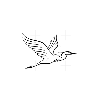 Flying heron bird stylish logo animal bird designer fly heron logo logo design luxury nature wild