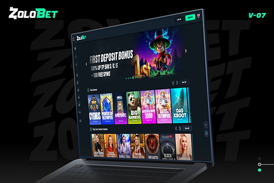 ZOLOBET Design branding casino design gambling gaming graphic design igaming landing landing page ui uiux ux website