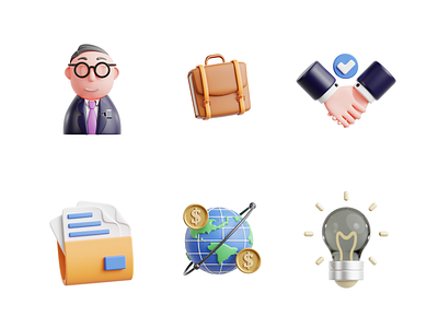 3D Business Icons 3d 3dicon business icon icon design iconography